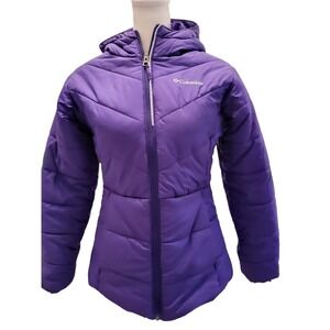 Columbia Girls Sz Lg (14/16) Purple Winter Jacket Hooded 0718